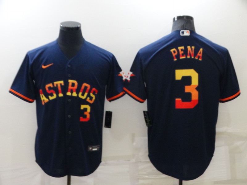 Men's Navy Houston Astros #3 Jeremy Peña 2022 Cool Base Stitched Jersey